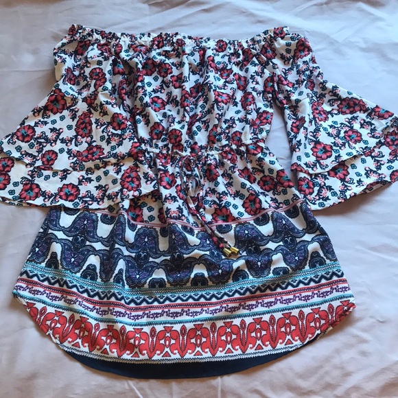 Blush Boho off-shoulder Top - Picture 1 of 5